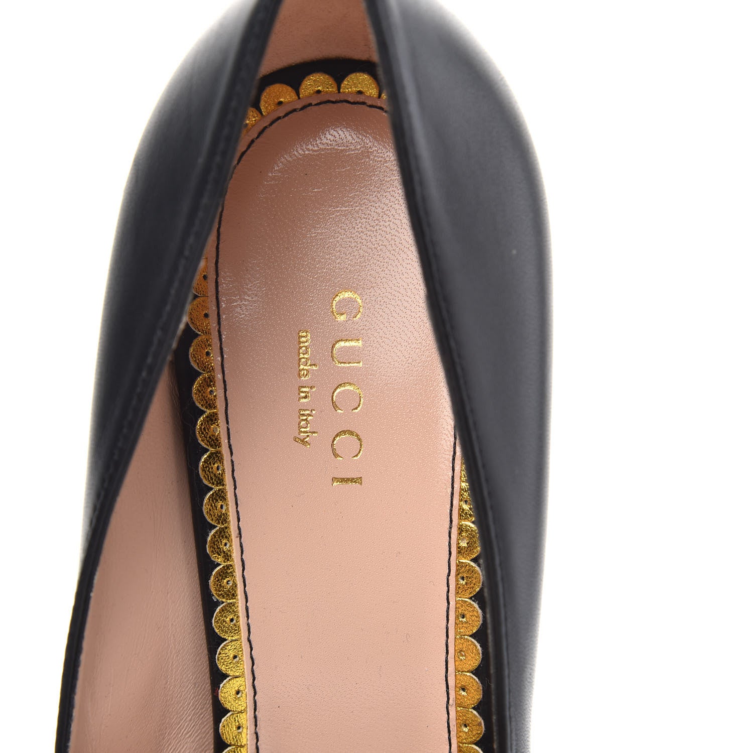 Gucci Nappa Queen Margaret Mid Heel Pumps 39 Black 7 of 9