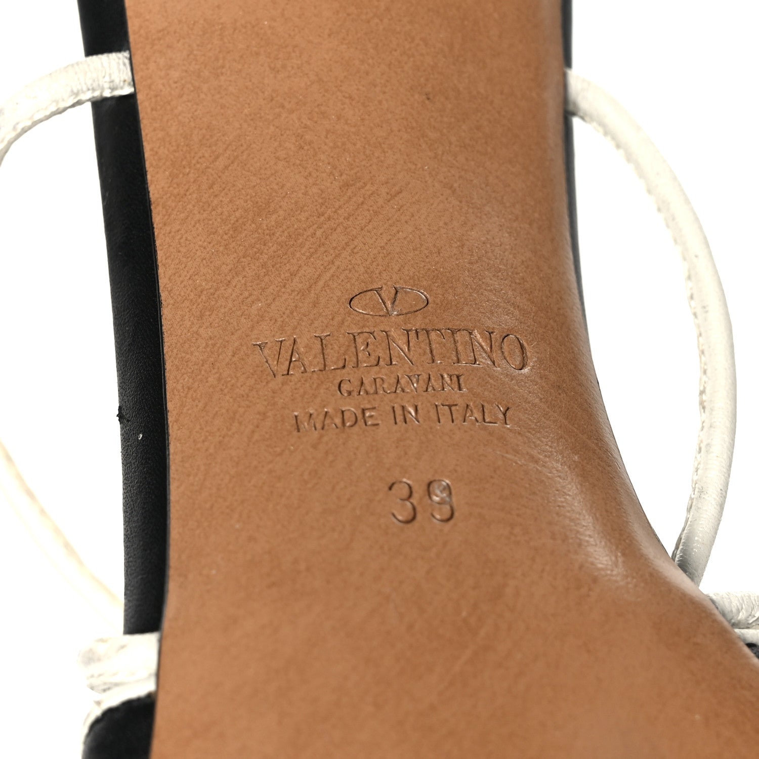 Valentino Garavani Calfskin Free Rockstud Ankle T-Strap Sandals 39 Black Optic White 8 of 11