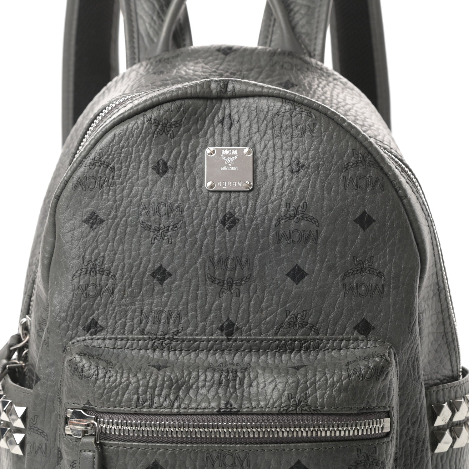 MCM Visetos Small Side Stud Stark Backpack Phantom Grey 8 of 14