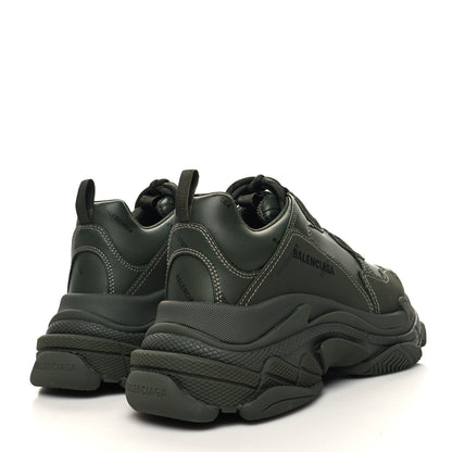 Balenciaga Technical Fabric Allover Logo Mens Triple S Sneakers 43 Kaki Black 4 of 7
