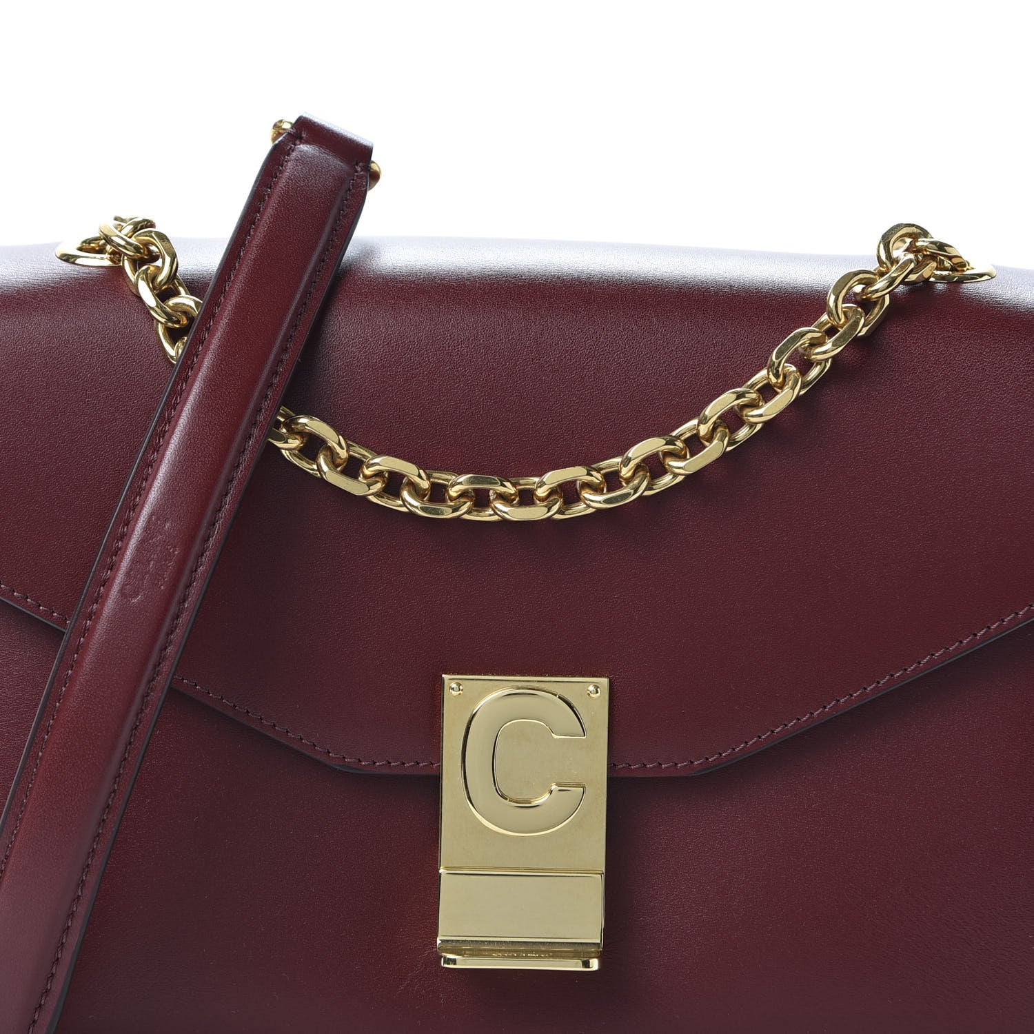 Celine Shiny Calfskin Medium C Bag Light Burgundy 9 of 9