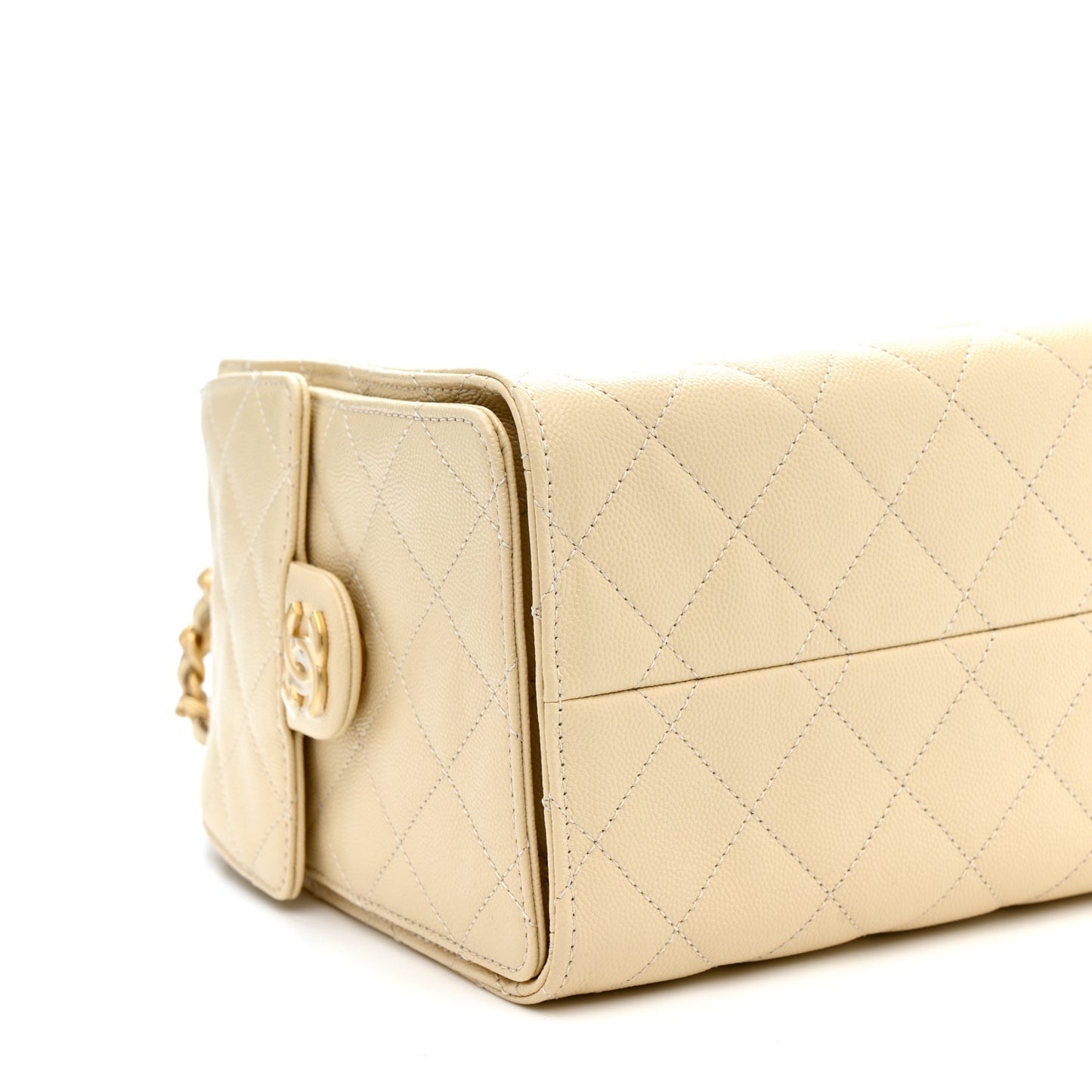 Caviar Quilted Small Chanel 25 Handbag Light Beige