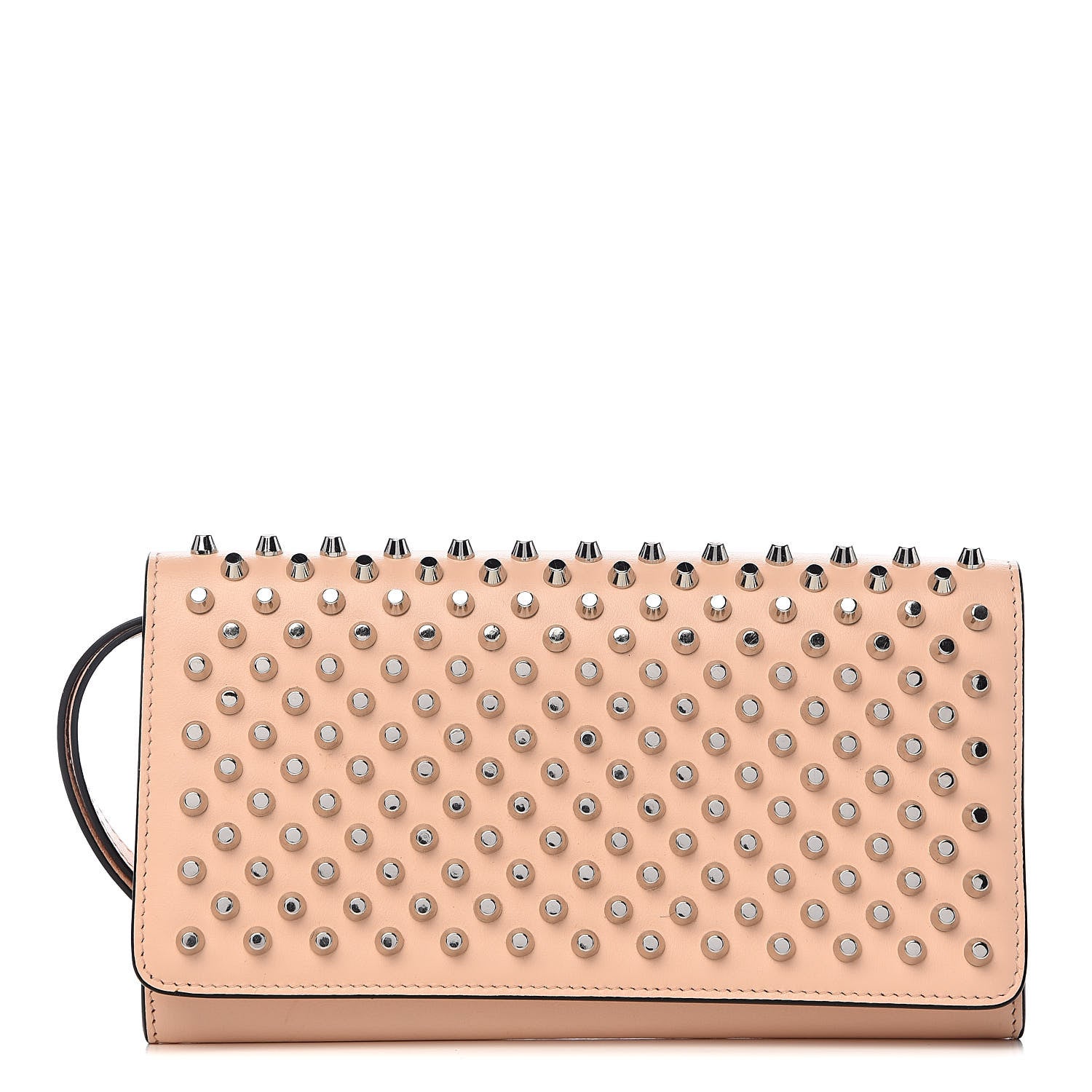 Christian Louboutin Calfskin Macaron Spiked Flap Wallet Beige 1 of 8