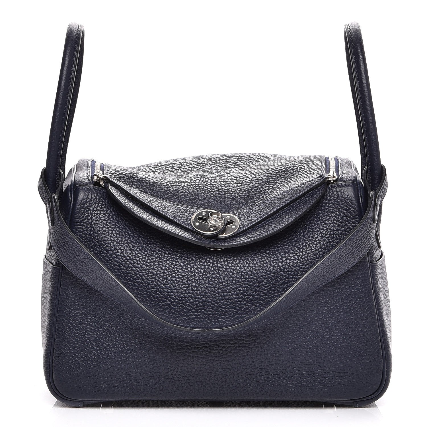 Hermes Taurillon Clemence Lindy 26 Bleu Nuit 1 of 7