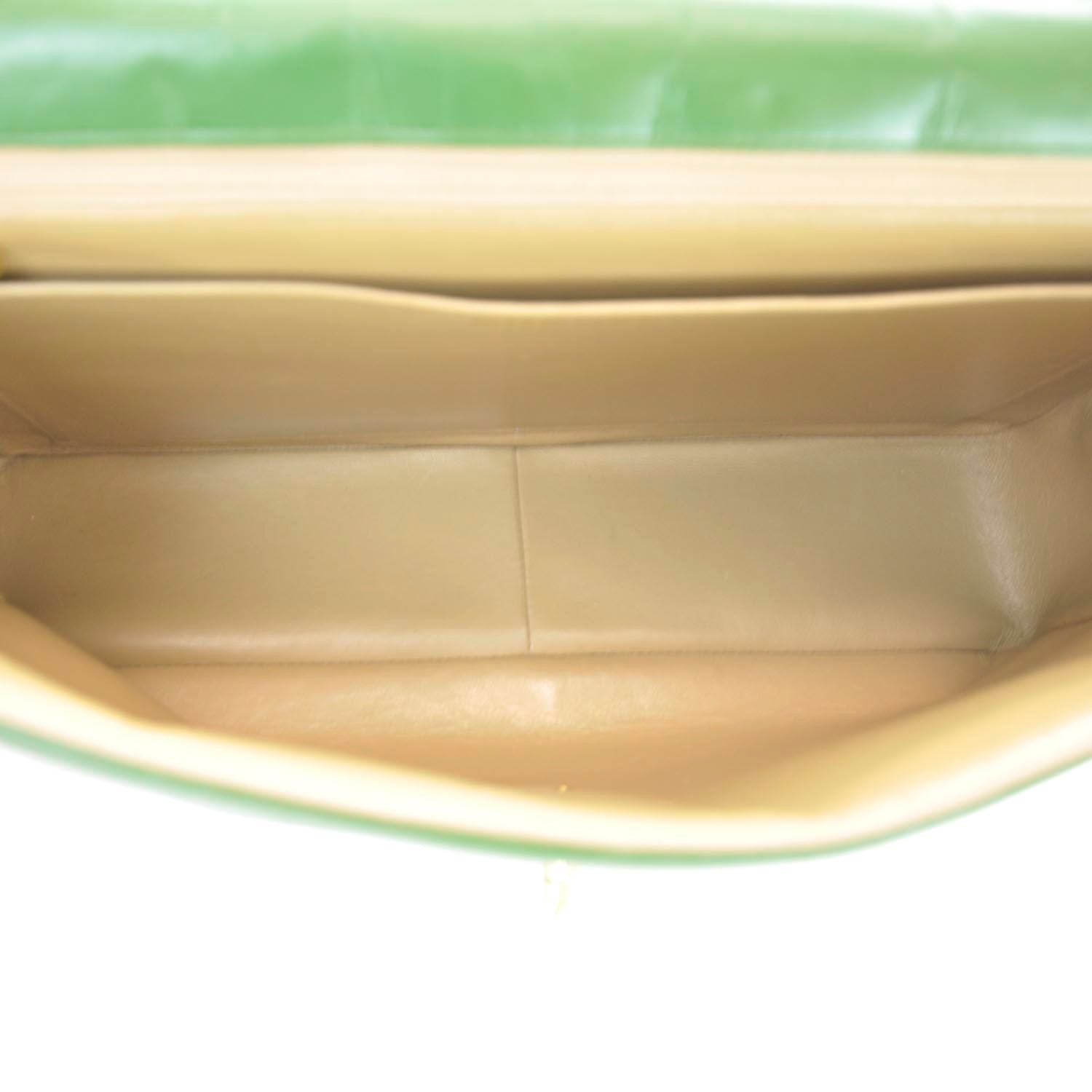 Chanel Lambskin Horizontal Quilt Jumbo Flap Kelly Green 13 of 13
