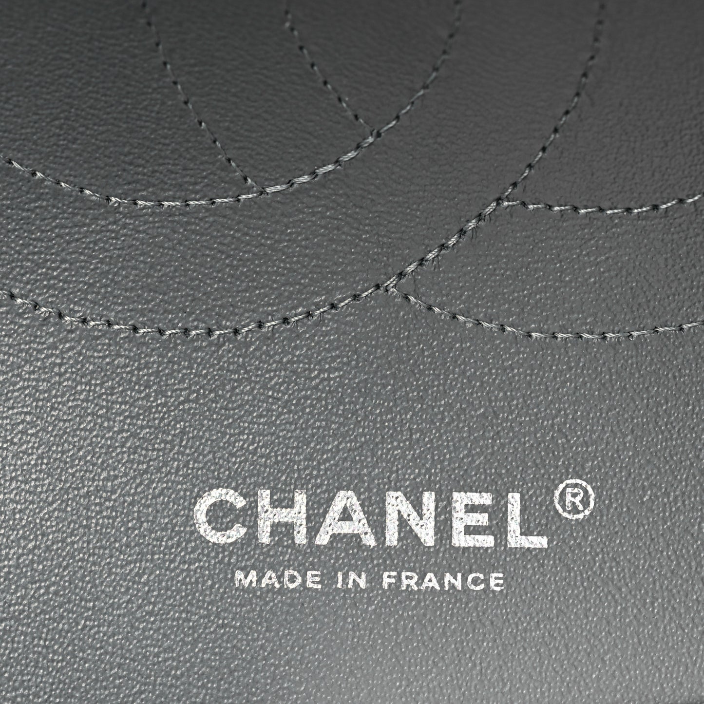 Caviar Quilted Jumbo Double Flap Grey