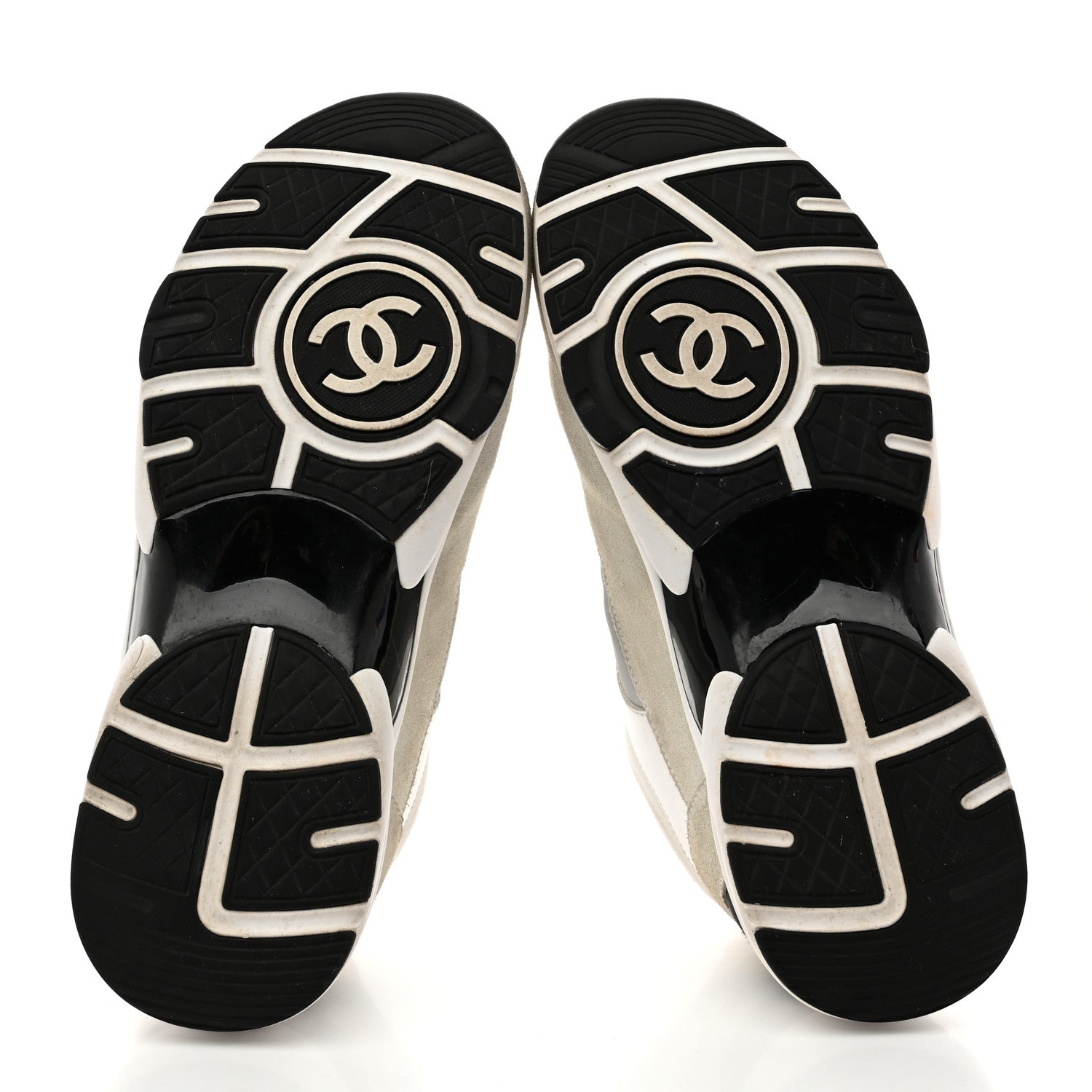 Chanel Calfskin Fabric Sneakers 39 White Silver Fluo Pink 1768907