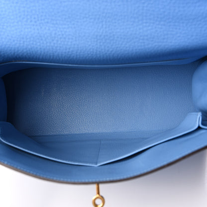 Hermes Taurillon Clemence Kelly Retourne 32 Bleu Paradise 4 of 12