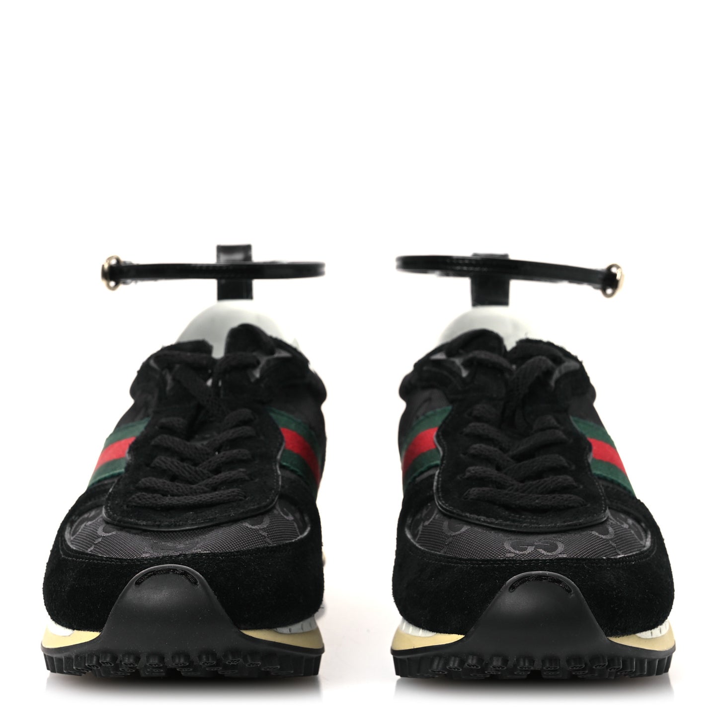 GG Suede Monogram Web Re-Motion Sneakers 38 Black