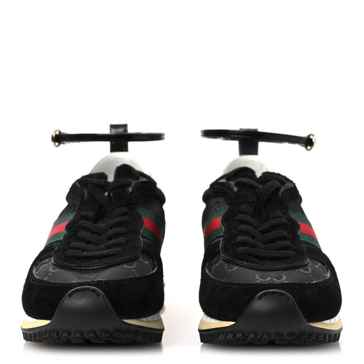 Gucci GG Suede Monogram Web Re-Motion Sneakers 38 Black 3 of 11
