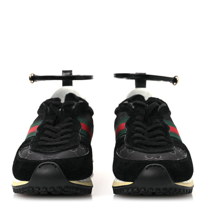 Gucci GG Suede Monogram Web Re-Motion Sneakers 38 Black 3 of 11