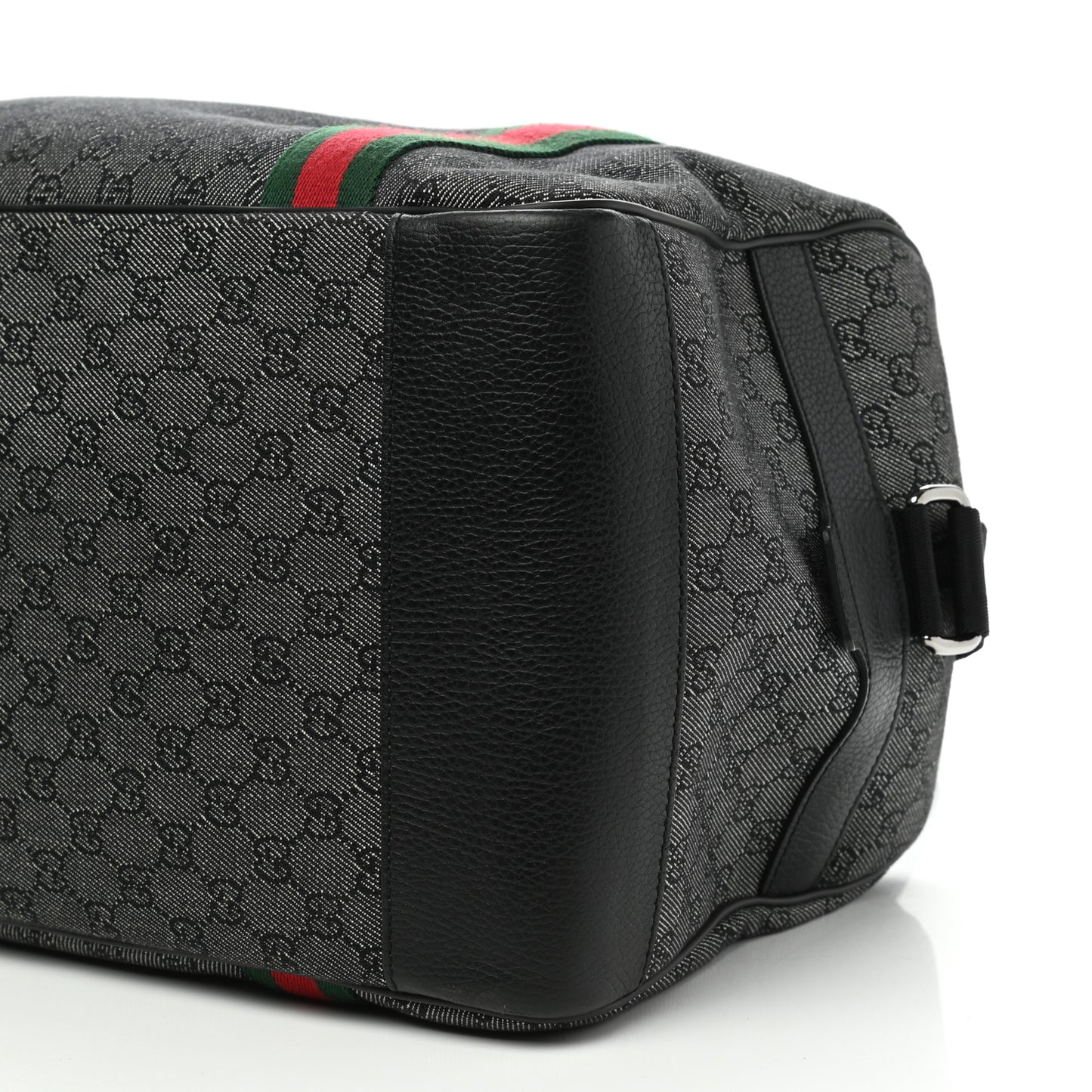 Denim Monogram Web Large Carry On Duffle Bag Black