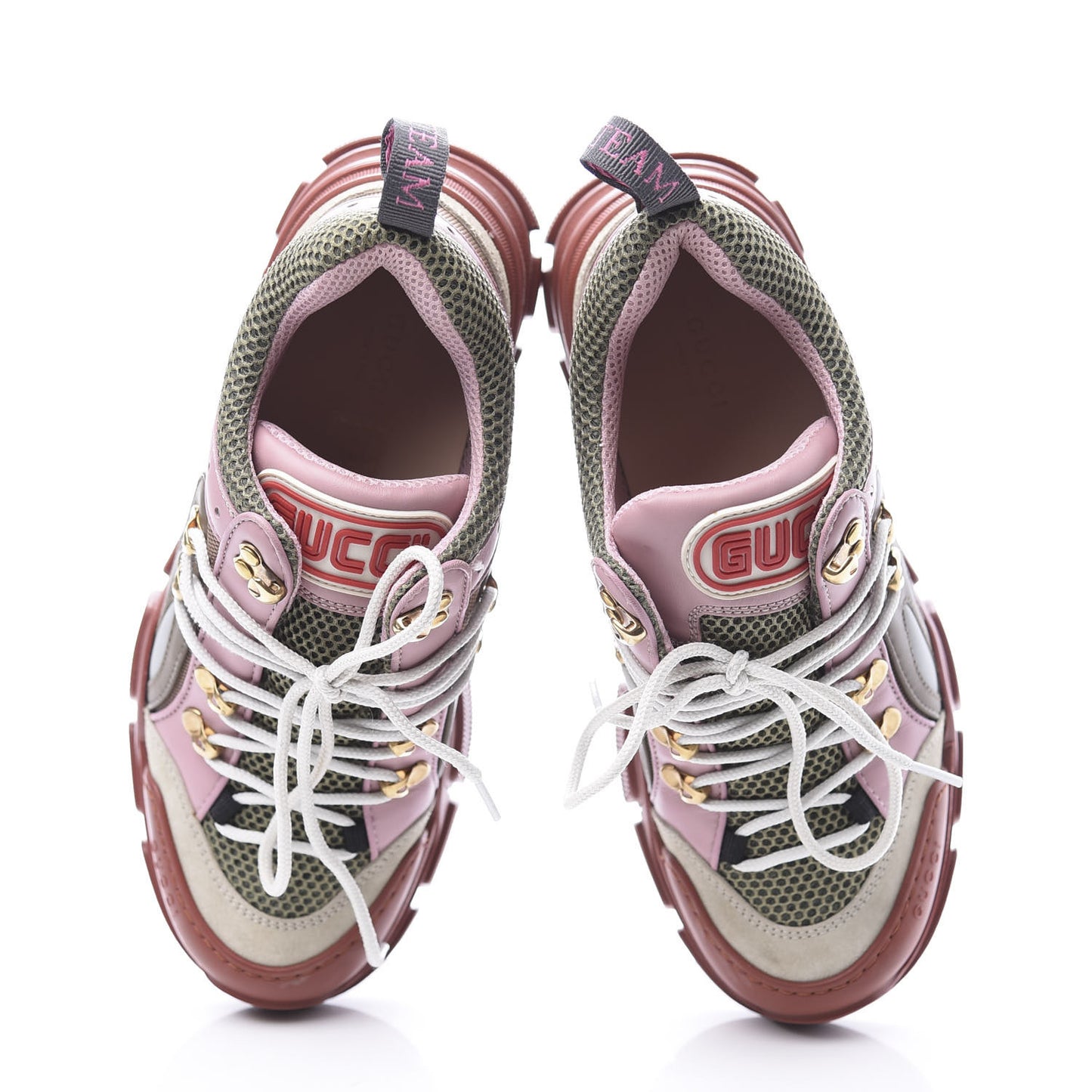 X SEGA Mesh Canvas Calfskin Womens Flashtrek Sneakers 39 Military Oatmeal Carmine Rose Ardesia