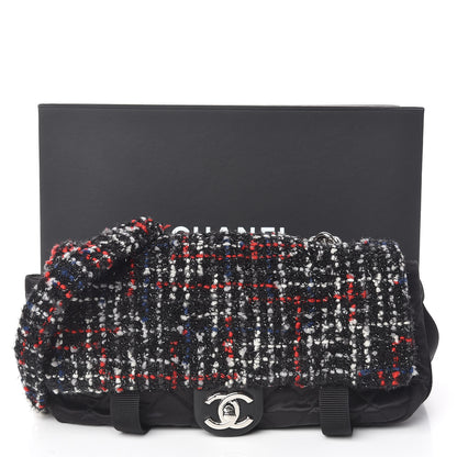 Chanel Tweed Nylon Quilted Small Astronaut Essentials Flap Black Red 11 of 11