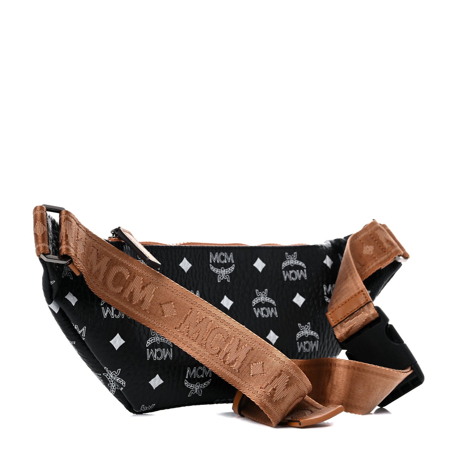 Visetos Medium Belt Bag Black Cognac