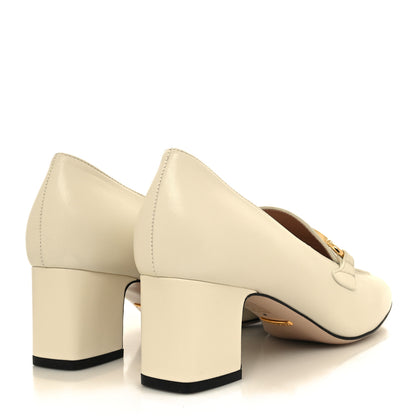 Gucci Malaga Kid Zumi Mid Heel Loafers 39 Vintage White 4 of 9