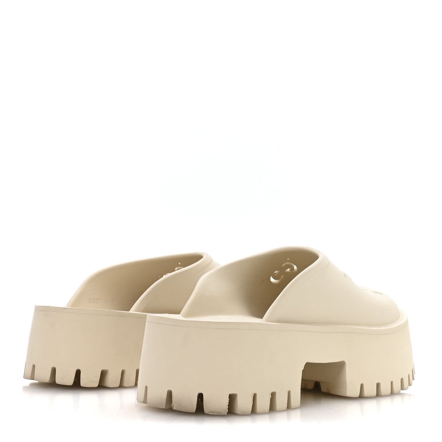 Gucci Rubber Monogram GG Go Through Platform Slide Clogs 41 Mystic White 5 of 8