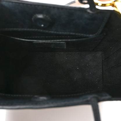 Fendi Vitello Fluffy Logo Small Shopping Bag Rosa Quarzo Black 5 of 12