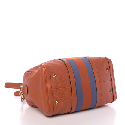 Gucci Calfskin Vintage Web Medium Boston Orange Blue 5 of 11