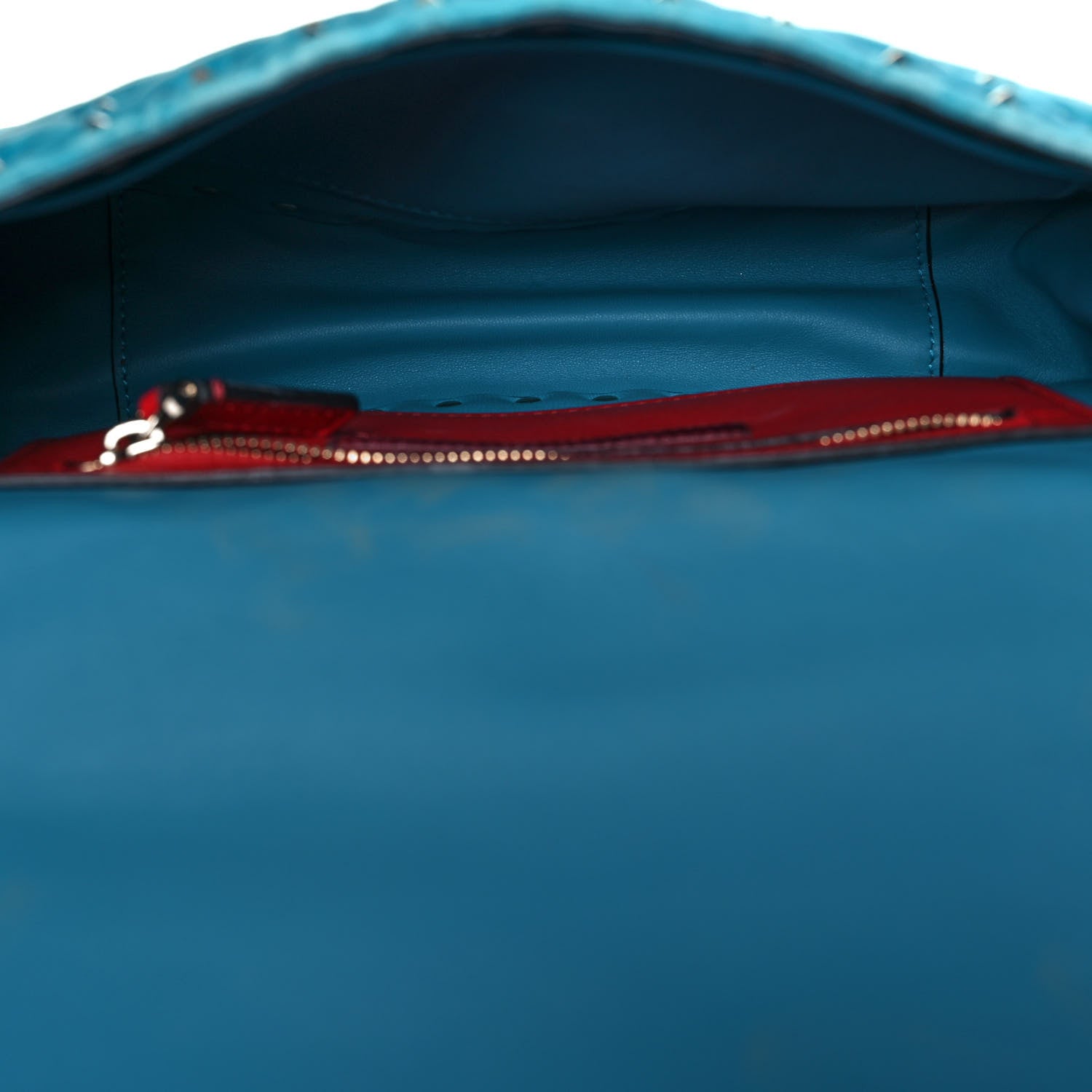 Valentino Garavani Velvet Medium Rockstud Spike Shoulder Bag Turquoise 4 of 12
