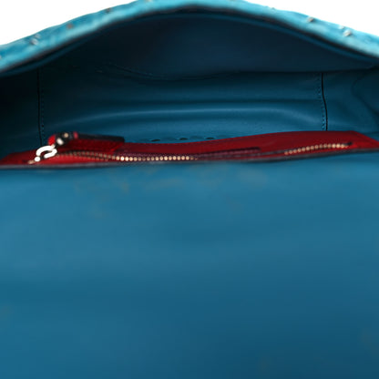 Valentino Garavani Velvet Medium Rockstud Spike Shoulder Bag Turquoise 4 of 12