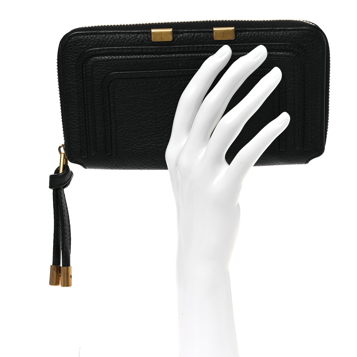 Chloe Grained Calfskin Marcie Long Zip Around Wallet Black 2 of 9