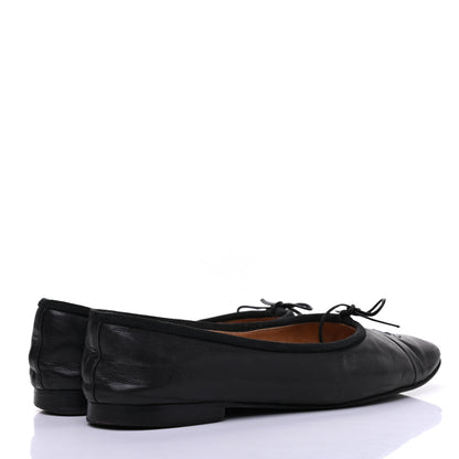 Chanel Lambskin CC Cap Toe Ballerina Flats 40 Black 4 of 22