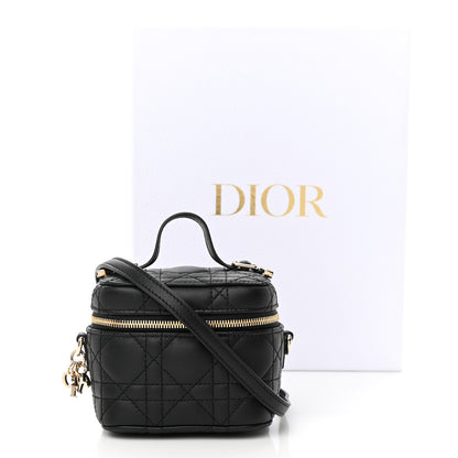 Christian Dior Lambskin Cannage Micro Lady Dior Vanity Case Black 13 of 13
