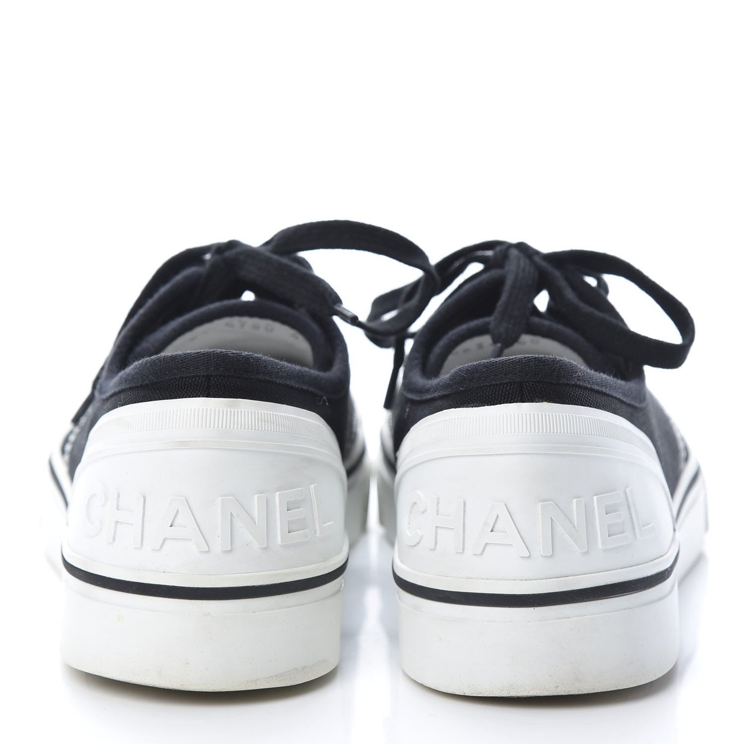 Chanel Canvas Lace Up Cap Toe Sneakers 40 Navy 5 of 12