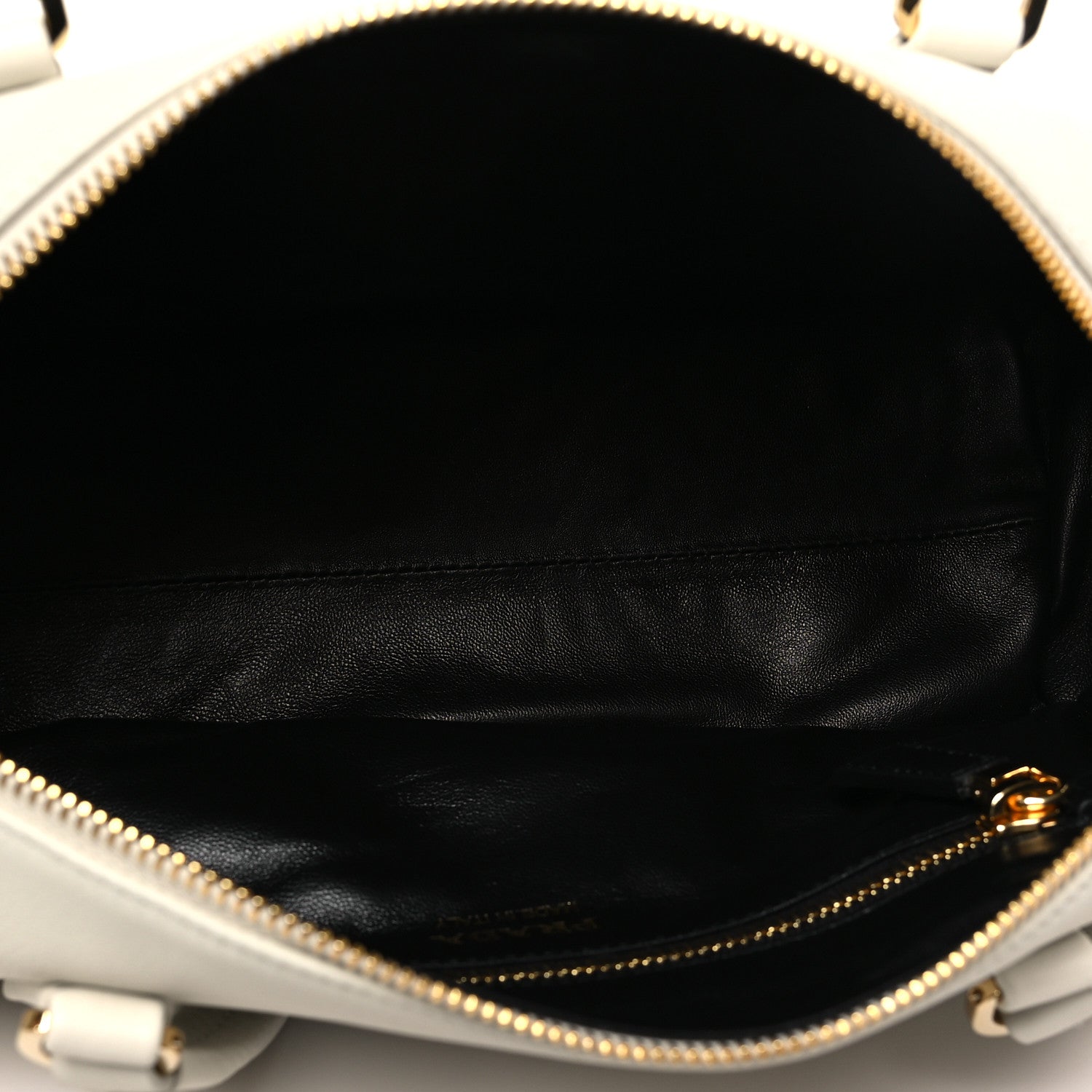 Prada Soft Grain Medium Top Handle Bag With Padlock Bianco 1780691