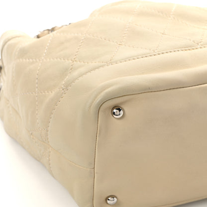 Chanel Lambskin Contrast Stitch Small Drawstring Tote Ivory 10 of 12