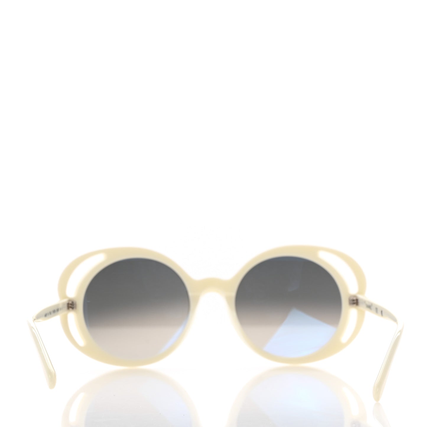 Acetate Round Sunglasses 71572A White