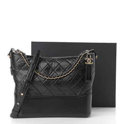 Chanel Aged Calfskin Quilted Medium Gabrielle Hobo Black 11 of 11
