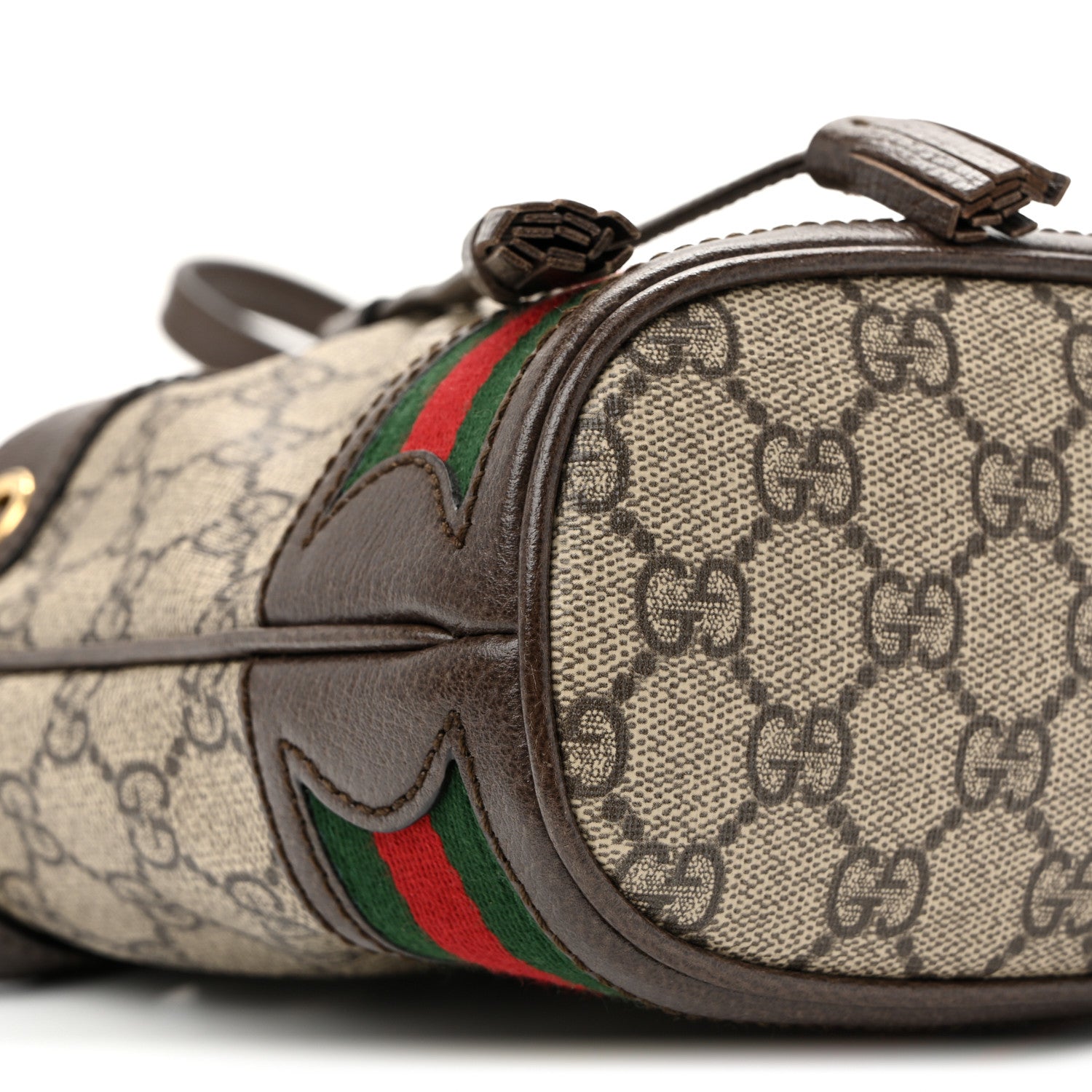 Gucci GG Supreme Monogram Web Mini Ophidia Bucket Bag Brown Brown 9 of 10