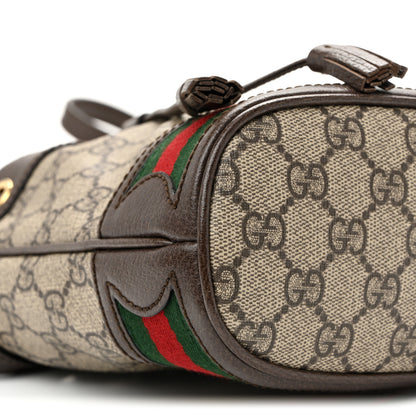 Gucci GG Supreme Monogram Web Mini Ophidia Bucket Bag Brown Brown 9 of 10