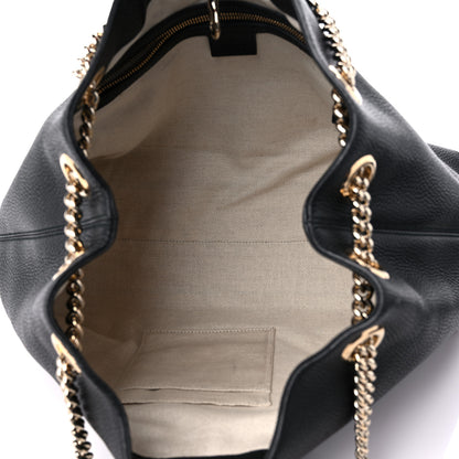Gucci Pebbled Calfskin Medium Soho Chain Shoulder Bag Black 5 of 11