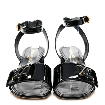 Louis Vuitton Patent Calfskin Shake Sandals 39 Black 3 of 9