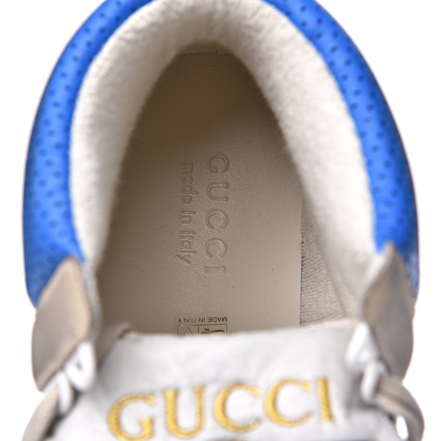 Gucci Nubuck Web Mens Screener High Top Sneakers 9 Dusty Milk Bright Splash 7 of 11