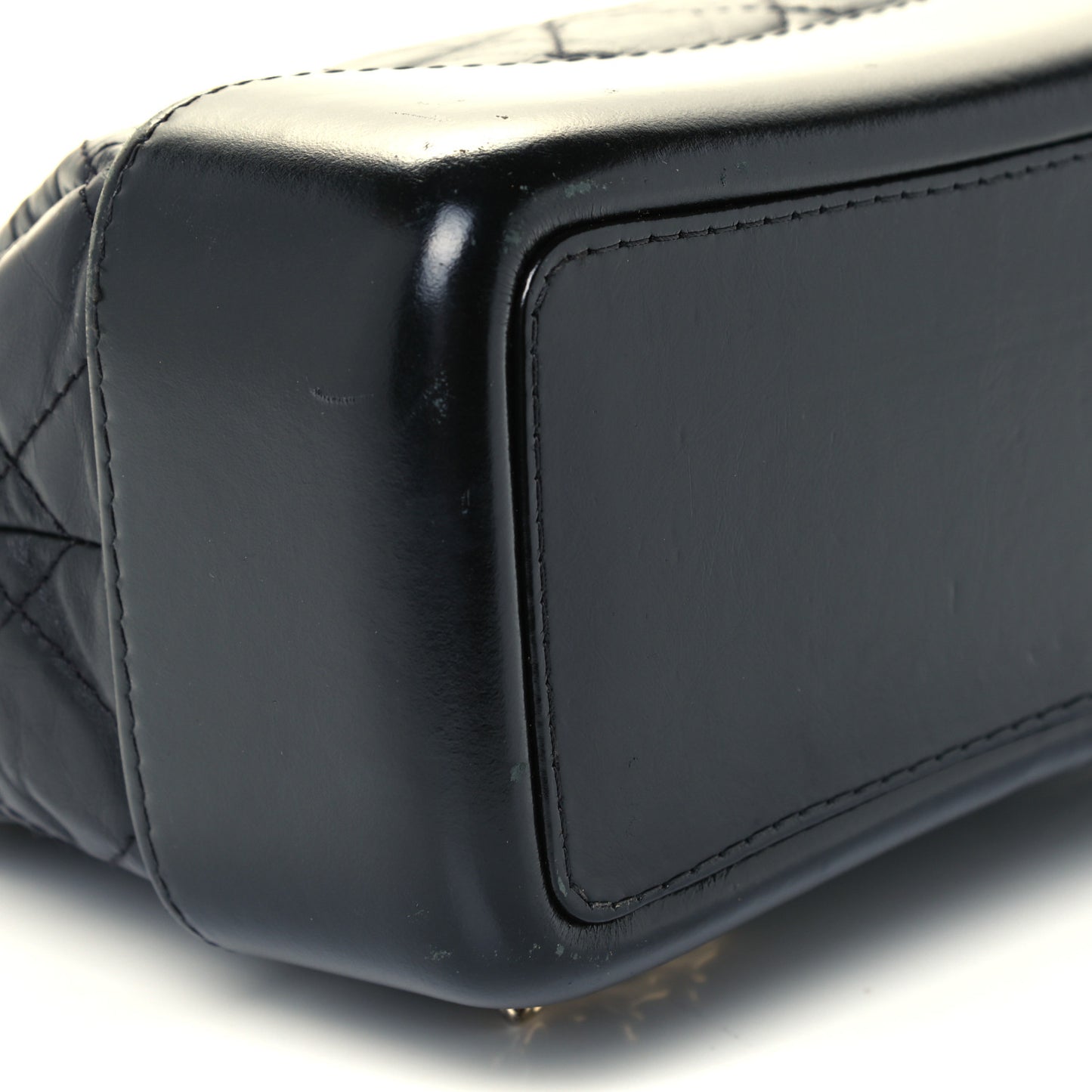 Aged Calfskin Quilted Small Gabrielle Backpack Black