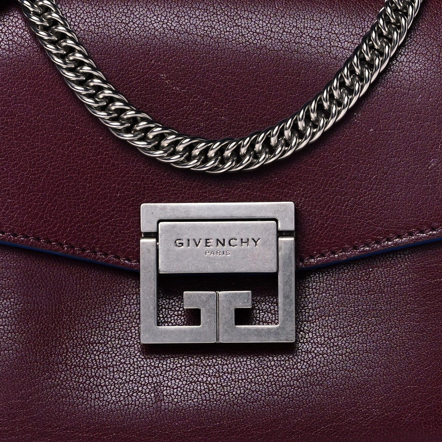 Goatskin Suede Small GV3 Shoulder Bag Aubergine Blue