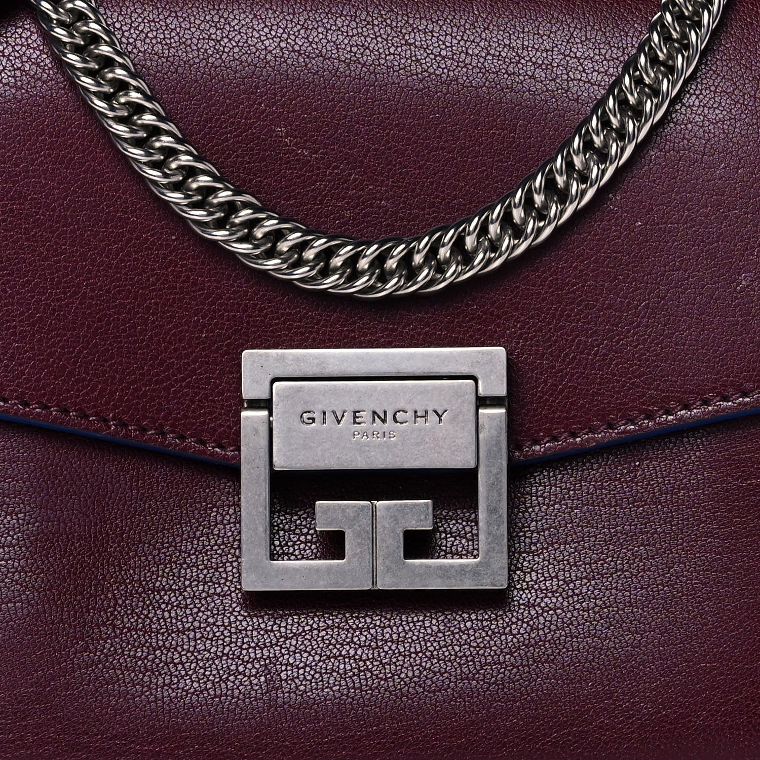Givenchy Goatskin Suede Small GV3 Shoulder Bag Aubergine Blue 7 of 11