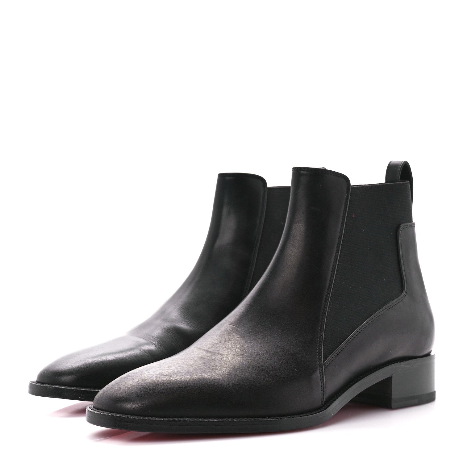 Christian Louboutin Calfskin Ingrassato Womens Marmada Flat Chelsea Boots 36.5 Black 3 of 8
