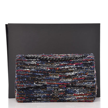 Chanel Tweed Sequin Chevron Quilted Medium Double Flap Multicolor 9 of 9