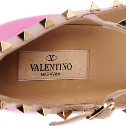 Valentino Garavani Patent Nappa Rockstud Cage Ballerina Flats 36 Fuxia Poudre 8 of 9