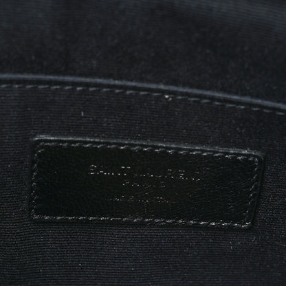 Saint Laurent Calfskin Crocodile Embossed Zip Mini Tablet Sleeve Black 7 of 7