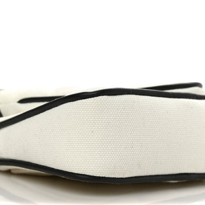 Chanel Canvas Calfskin Tennis Racket Mini Bag White Black 8 of 9