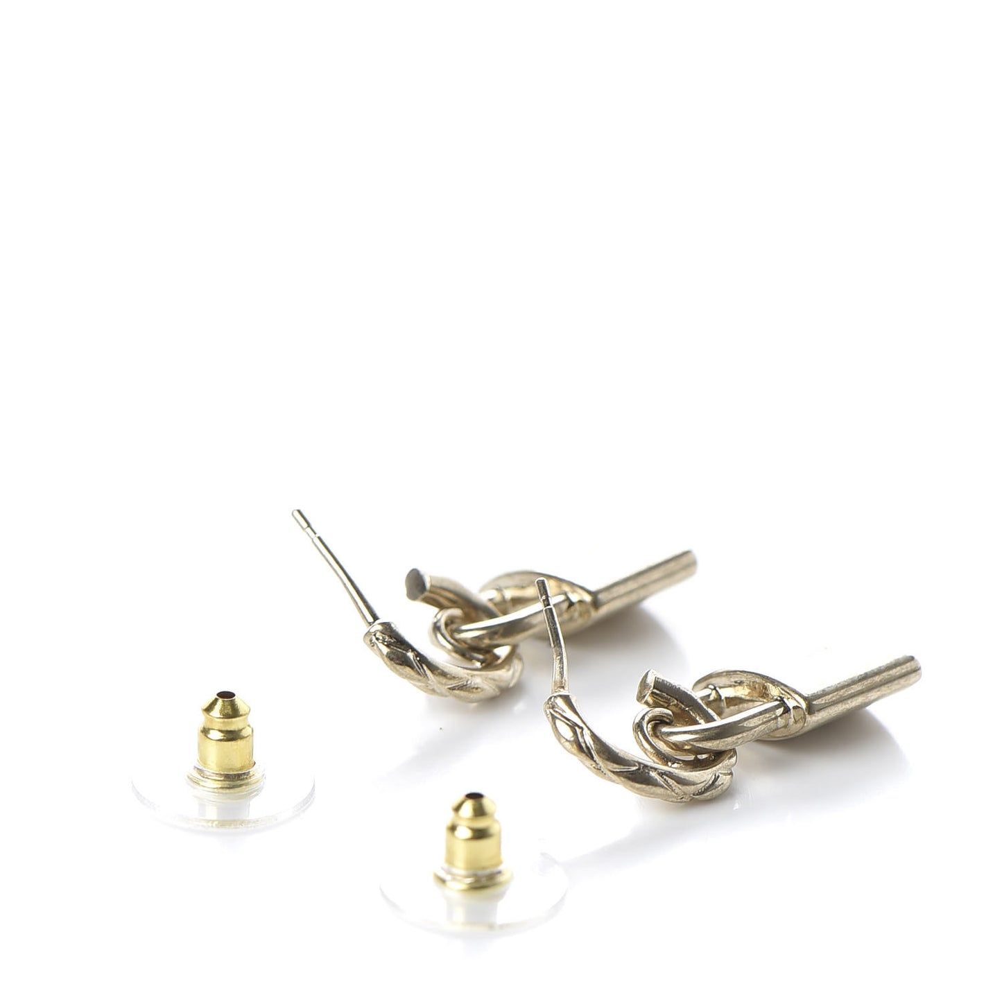 Metal Lock Drop Earrings Light Gold