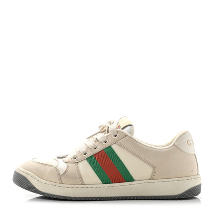 Gucci Nylon Nubuck Web Womens Screener Sneakers 38.5 Mystic White Dusty Milk 1 of 23