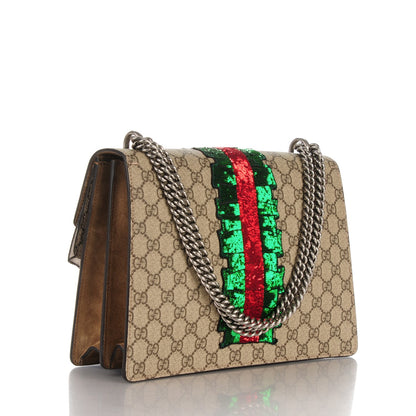 Gucci GG Supreme Monogram Lightning Embroidered Medium Dionysus Shoulder Bag Beige 3 of 10