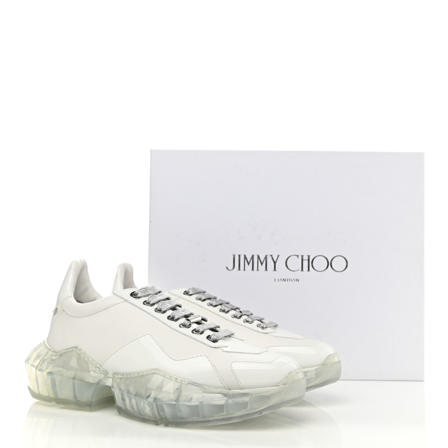 Jimmy Choo Calfskin Womens Diamond Low Top Sneaker 40 White 8 of 8